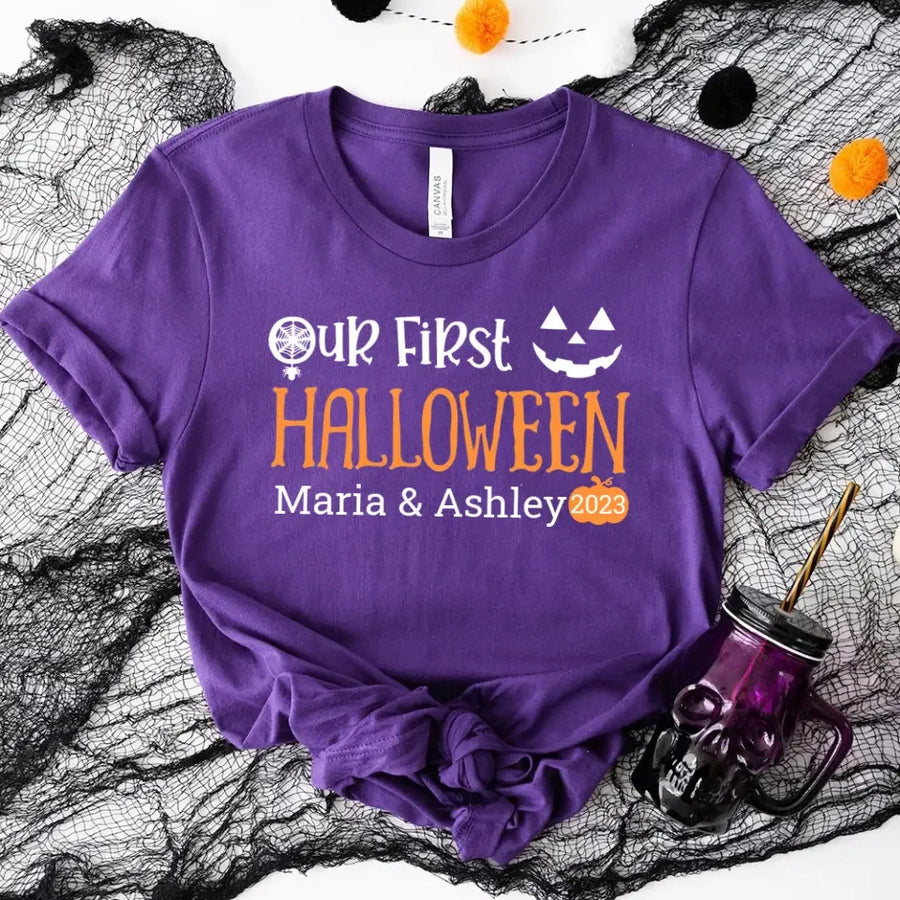 Our First Halloween Mommy & Me Personalized Black T-Shirt