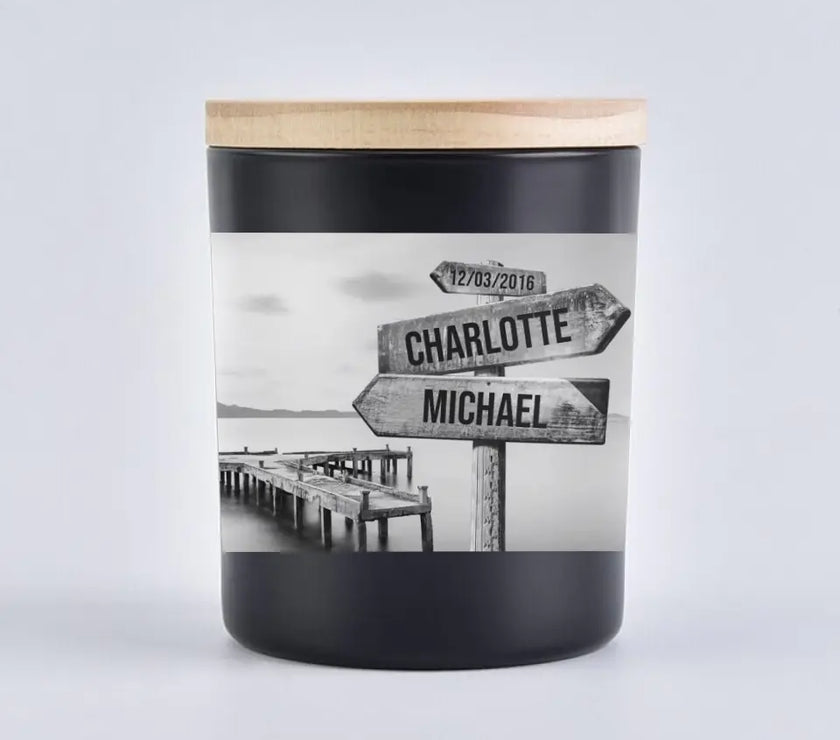 Lake Dock Couples Candle