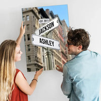 Lienzo personalizado de intersección con nombres para parejas