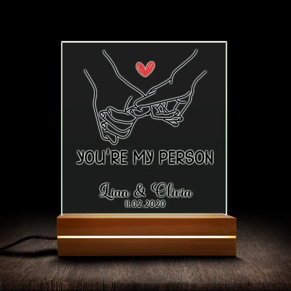Personalized Hand Holding Couple Plaque Cover LED Lamp