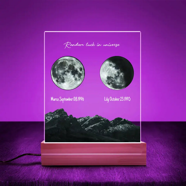 Personalized Moon Phases Plaque Cover LED Lamp