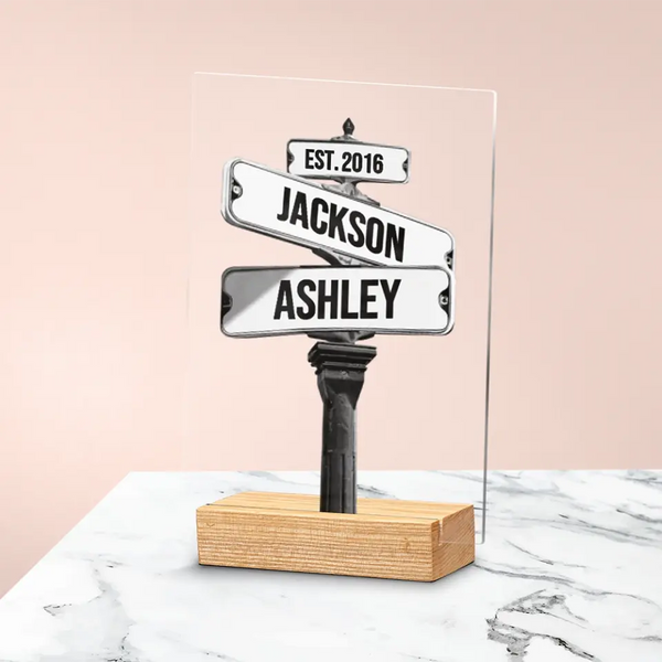 Classic Street Sign Acrylic with Couple Names
