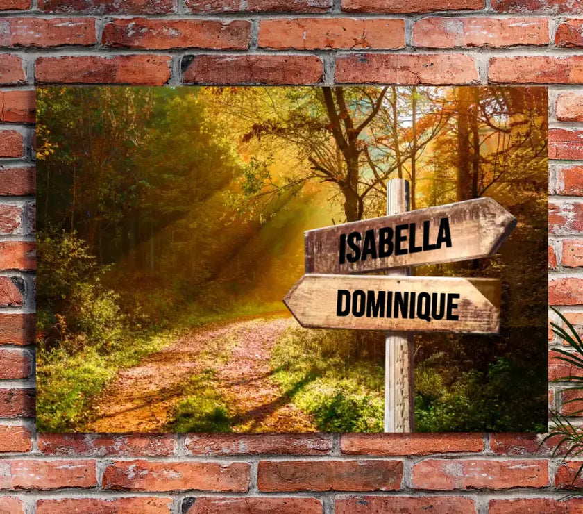 Beautiful Autumn Road Color Multi-Names Canvas