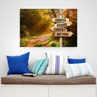 Beautiful Autumn Road Color Multi-Names Canvas