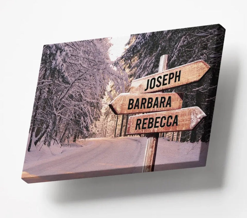 Warm Sunset At Winter Multi-Names Canvas