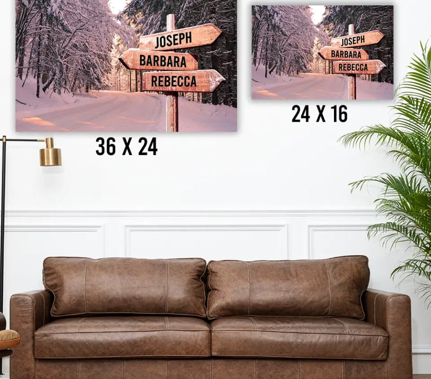 Warm Sunset At Winter Multi-Names Canvas