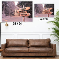 Warm Sunset At Winter Multi-Names Canvas