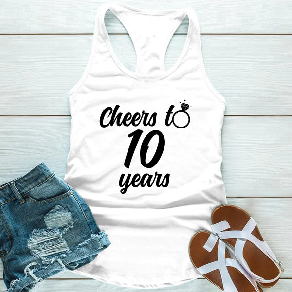Cheers to Many Years Personalized Anniversary T-shirts