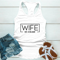 Custom Couples Shirts – Wife & Hubs Est Date Tees for Anniversary Gift