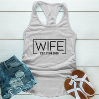 Custom Couples Shirts – Wife & Hubs Est Date Tees for Anniversary Gift