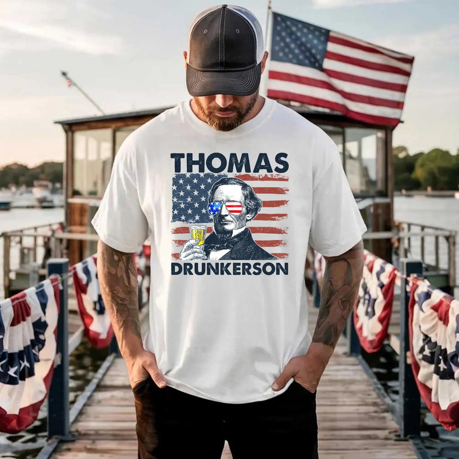 whitemale flat lay t-shirt 4th of july