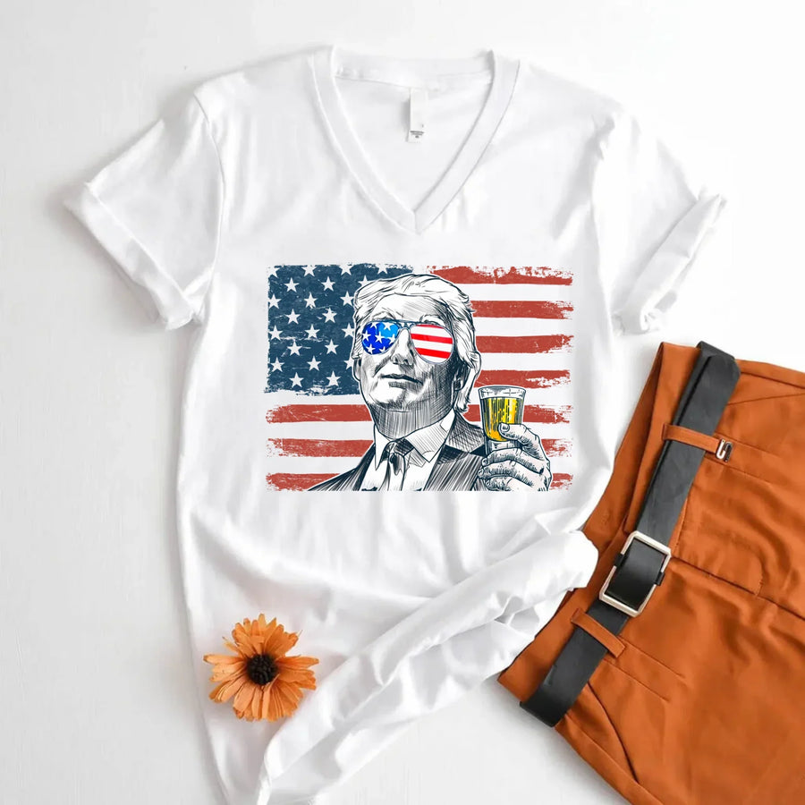 v-neck t-shirt white