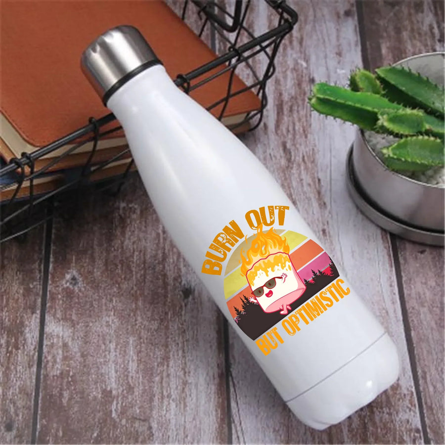 Burn Out But Optimistic Marshmallow 17oz Funny Water Bottle