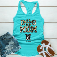 Dog Mom Leopard Personalized T-shirt For Dog Parents