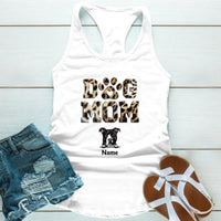 Dog Mom Leopard Personalized T-shirt For Dog Parents