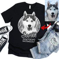 Customized Dog Sketch Shirt For Pet Parents_black