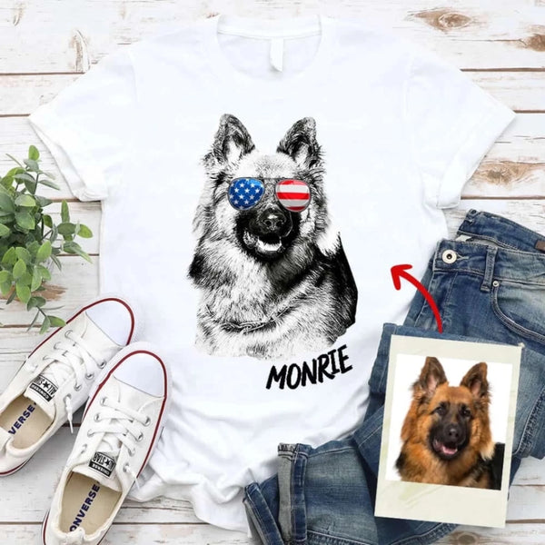Custom Pet Glasses Artwork For Pet Owners Tee_white