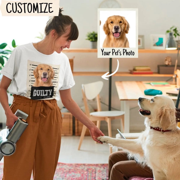 Camiseta personalizada con foto de la ficha policial de tu mascota
