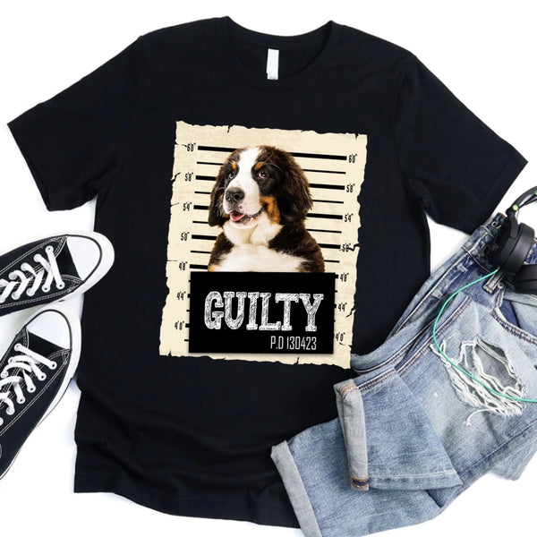 Your Pet's Mug Shot With Photo Personalized T-shirt_black