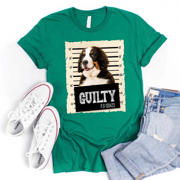 Your Pet's Mug Shot With Photo Personalized T-shirt_green