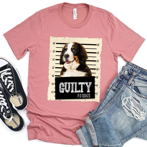 Camiseta personalizada con foto de la ficha policial de tu mascota