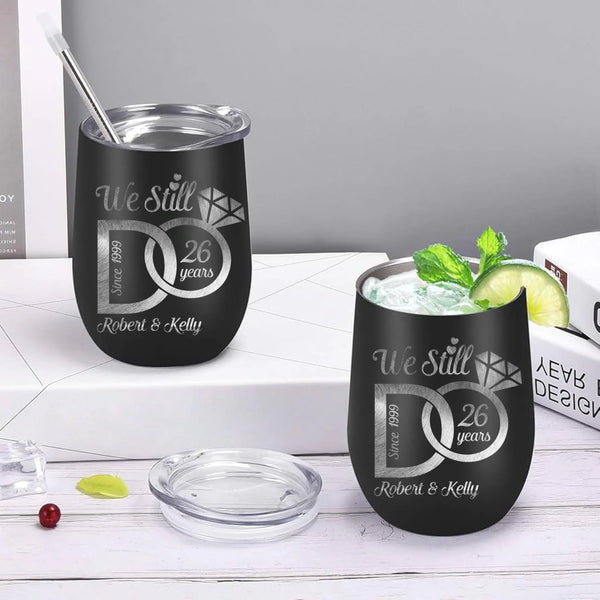 12oz Stainless Steel Insulated Vacuum Sealed Stemless Wine Cup_coupleblaskc