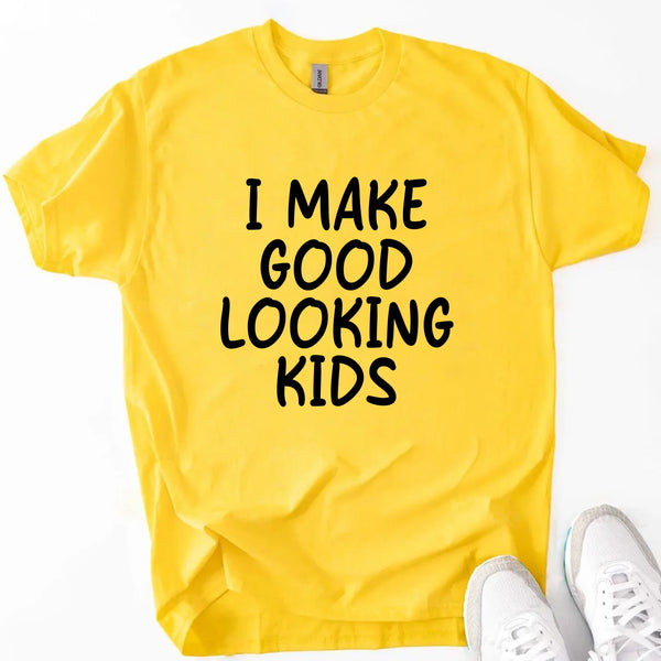 I Make Awesome Kids Shirts – Funny Mom or Dad Tee, Unisex Fit Yellow T-shirt