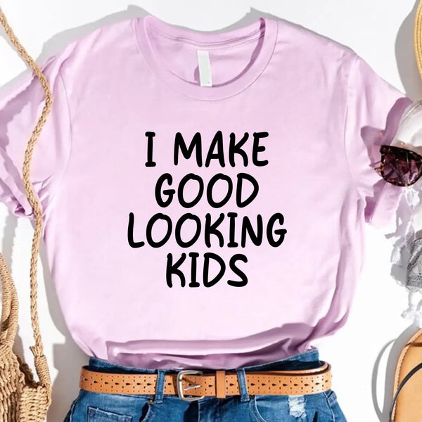 Make Awesome Kids Shirts – Funny Mom or Dad Tee, Unisex Fit lilac