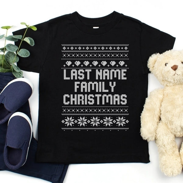 Personalized Family Holiday Shirt, Hoodie & Sweater with Knit Stitch Design