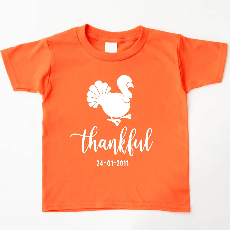 Camisetas familiares personalizadas "Gracias por ti" para el Día de Acción de Gracias