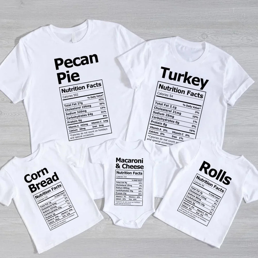 Funny Thanksgiving Ingredient Family T-shirt (Build Your own)