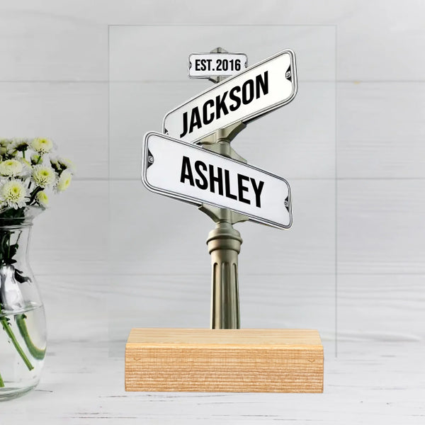 Street Sign Acrylic with Couple Names