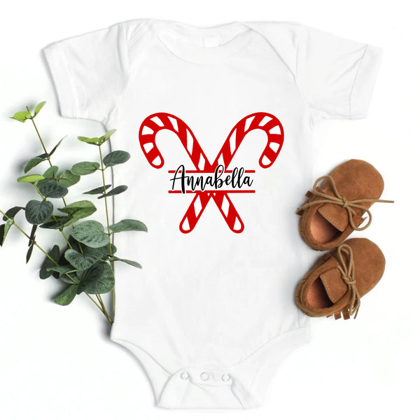 Christmas Candy Cane Family Personalized Tee