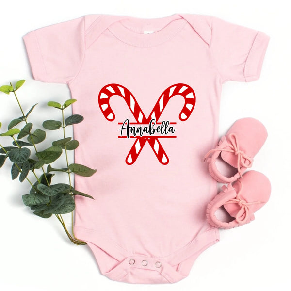 Christmas Candy Cane Family Personalized Tee