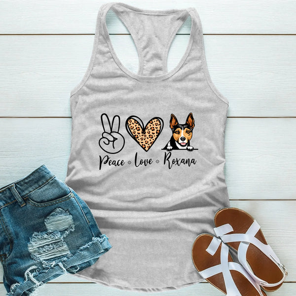 Camiseta para perro "Paz y amor"