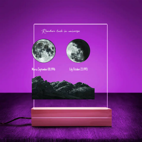 Personalized Moon Phases Plaque Cover LED Lamp