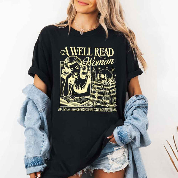 A Well Read Woman Comfort Colors - Book Lover Tee