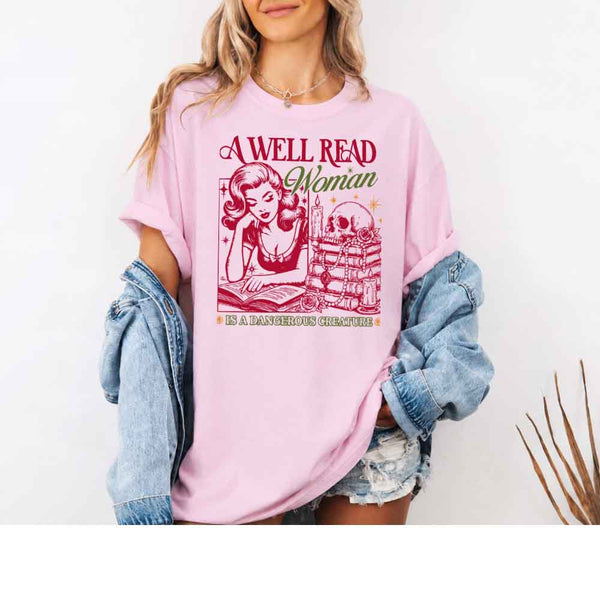 A Well Read Woman Comfort Colors - Book Lover Tee