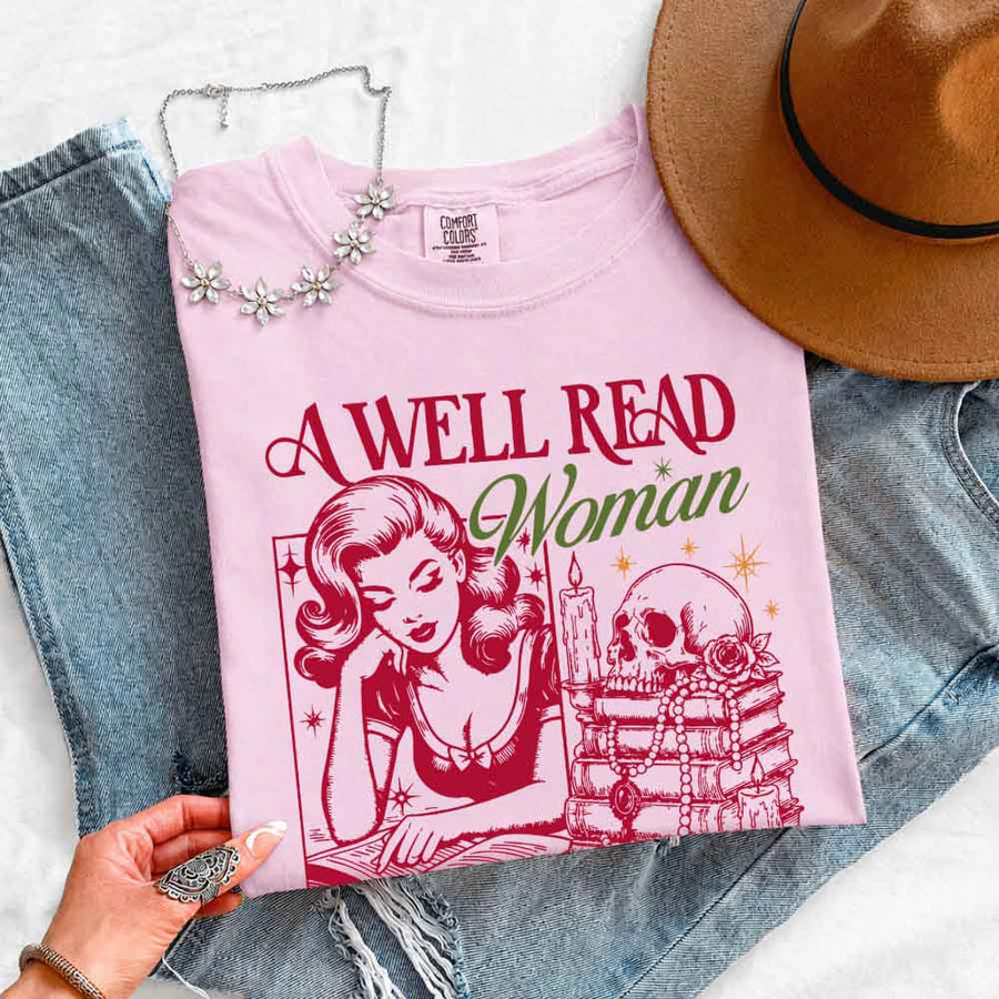 A Well Read Woman Comfort Colors - Book Lover Tee