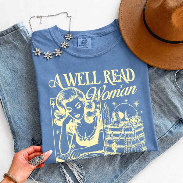 A Well Read Woman Comfort Colors - Book Lover Tee