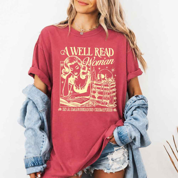 A Well Read Woman Comfort Colors - Book Lover Tee