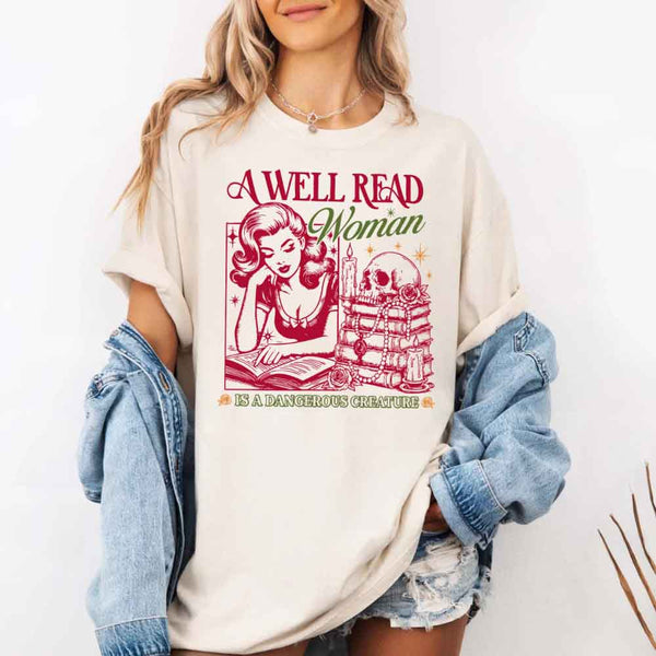 A Well Read Woman Comfort Colors - Book Lover Tee