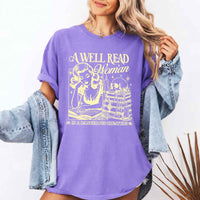 May include A Well Read Woman Comfort Colors t-shirt with literary graphic, relaxed unisex fit, and garment-dyed cotton