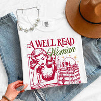 May include A Well Read Woman Comfort Colors t-shirt with literary graphic, relaxed unisex fit, and garment-dyed cotton