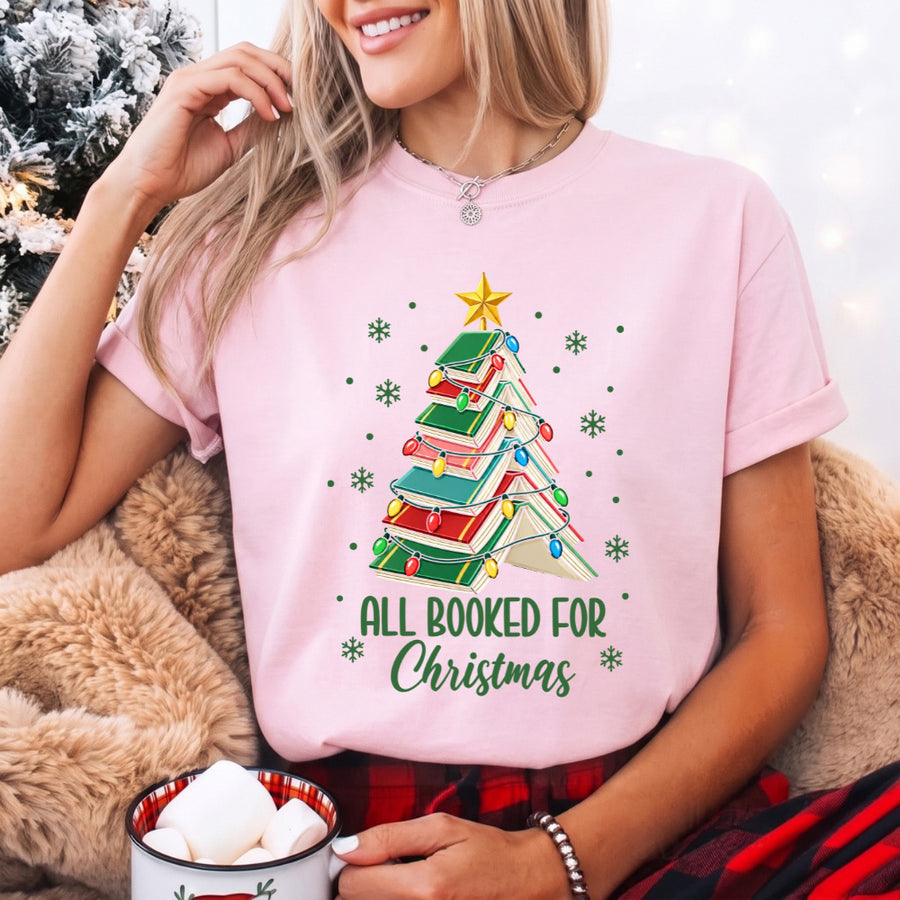 All Booked for Christmas Book Lover Comfort Colors T-Shirt