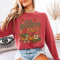 All Booked for Fall Comfort Colors Long Sleeve | Cozy Book Lover Shirt