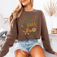 All Booked for Fall Comfort Colors Long Sleeve | Cozy Book Lover Shirt