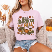 All Booked for Fall Comfort Colors T-Shirt | Cozy Book Lover Tee