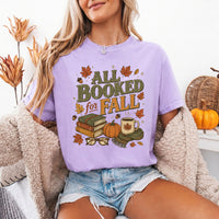 All Booked for Fall Comfort Colors T-Shirt | Cozy Book Lover Tee