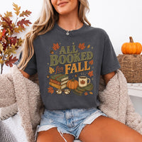 All Booked for Fall Comfort Colors T-Shirt | Cozy Book Lover Tee